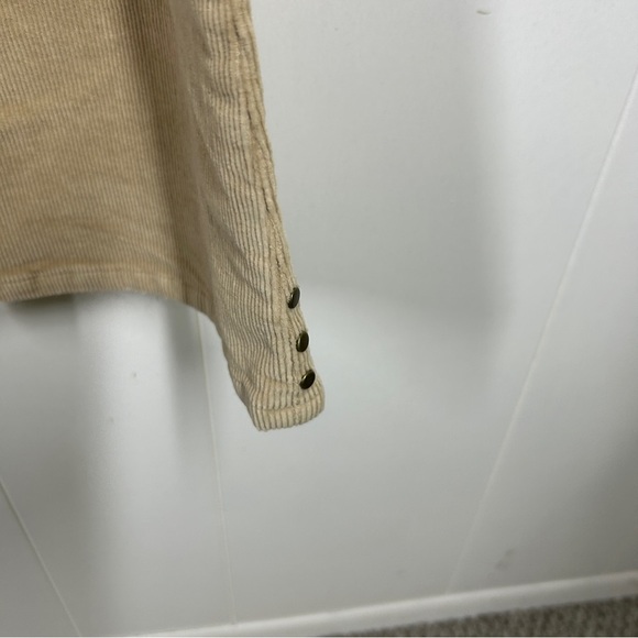 Deluxe Beige Corduroy Flare Pants with Studded Details 16 - Picture 6 of 9